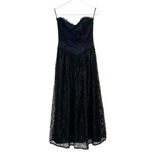 Scott McClintock Gunne Sax Vintage Strapless Lace Midi Dress Size 6